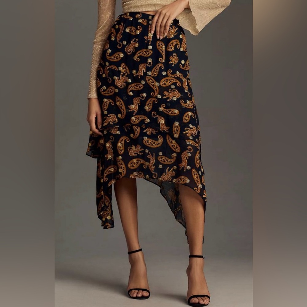 Farm Rio for Anthropologie asymmetrical skirt